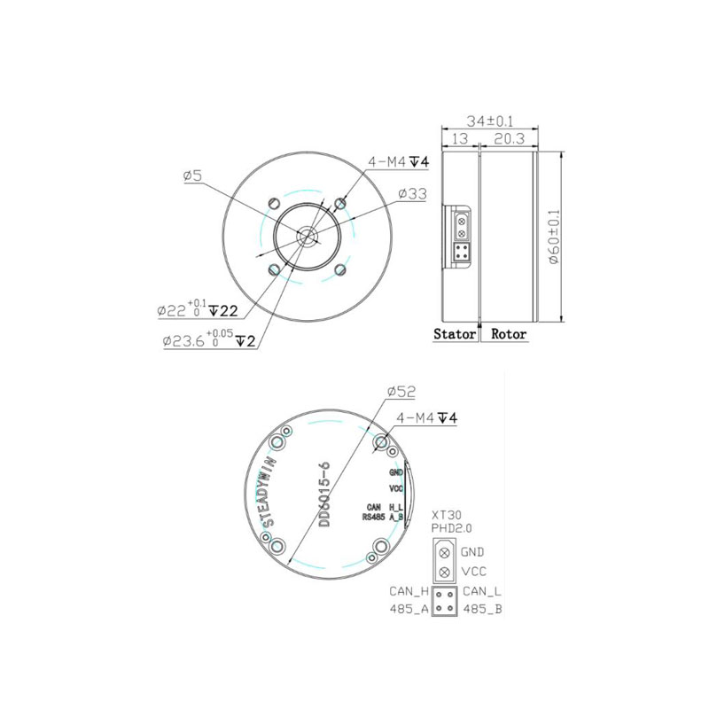 Direct Drive Servo Motor Robotics - Pan/tilt, stabilisateur de charge, module de