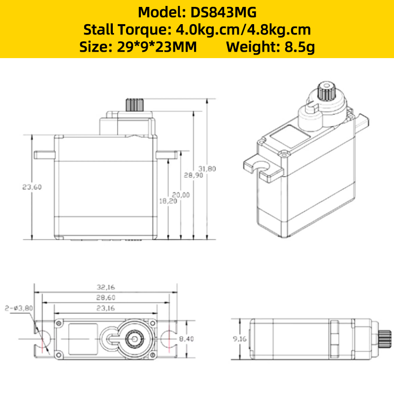 Corona-Servo numérique DS843MG - Brushless Motor Thrust Test Stand avis et prix