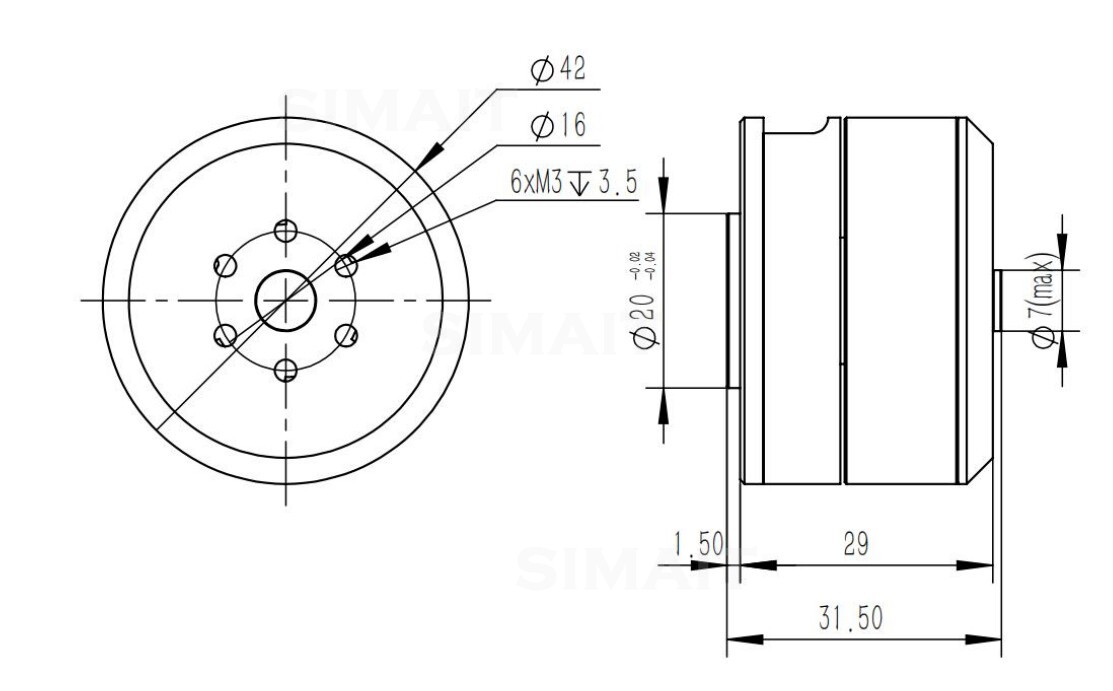 Moteur de moyeu BLDC FOR DAMIA - Direct Drive Servo Motor Robotics avis et prix